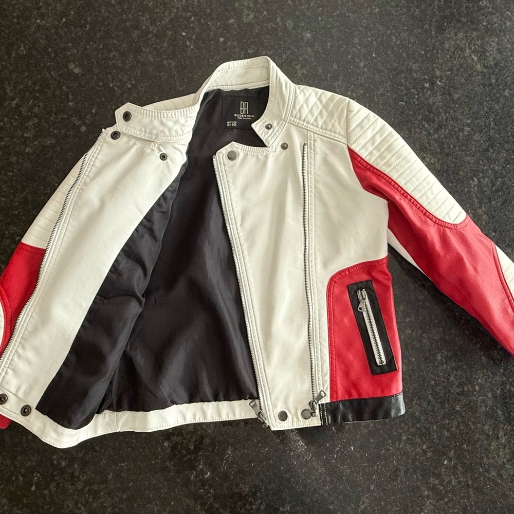 Kids Faux Leather Motorcycle Jacket - Picture 5 of 7